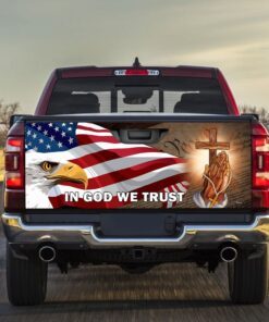 American Eagle In God We Trust Truck Tailgate Decal MBH155TD