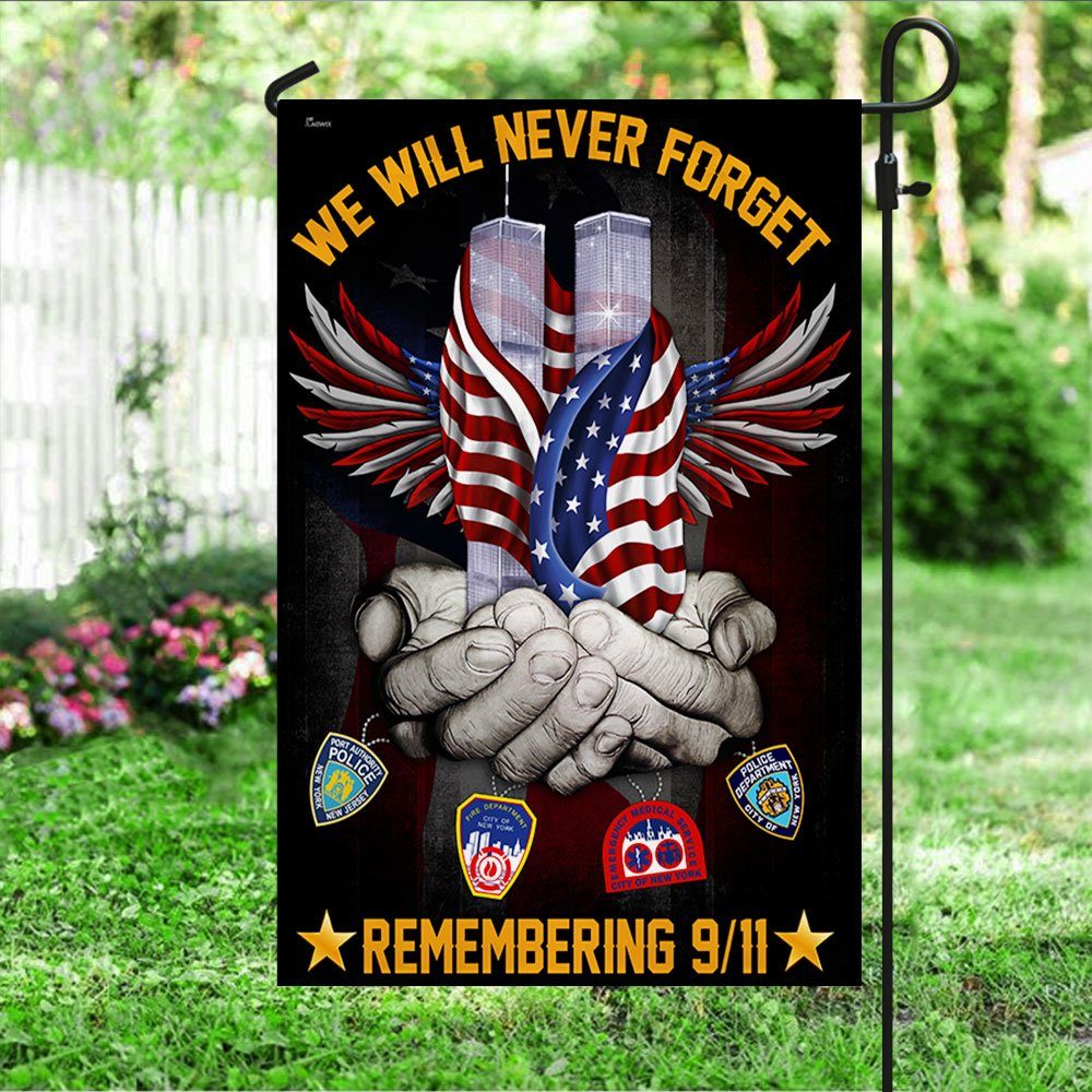 American First Responders Flagwix™ We Will Never Forget Police Firefighter Emergency Medical Service Flag TRL1269F - Image 4