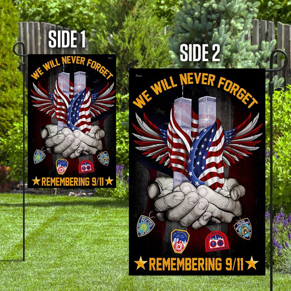 American First Responders Flagwix™ We Will Never Forget Police Firefighter Emergency Medical Service Flag TRL1269F - Image 6