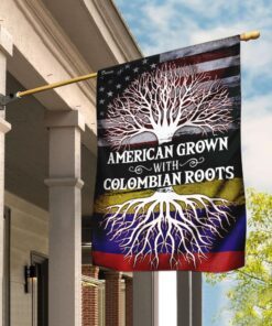 American Grown With Colombian Roots Flag