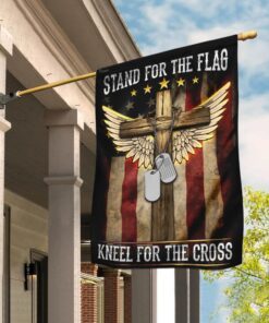 American I Stand For The Flag, I Kneel For The Cross Flag