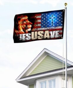 american jesus grommet flag jesus save ttv526gf 4581