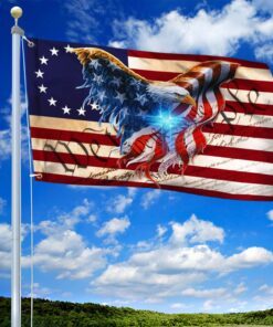 American Patriot. We The People. Christian Cross American Eagle Flag THB3602GFv10
