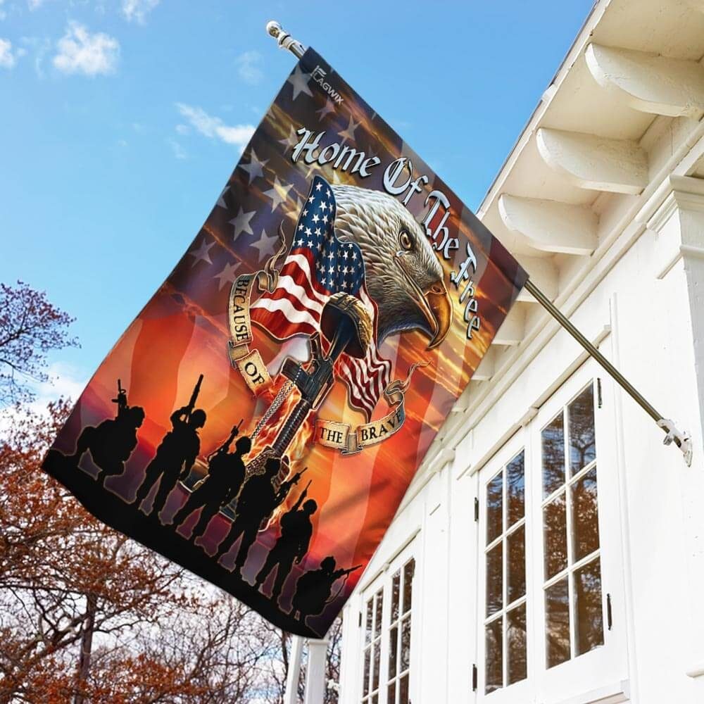 American Patriots. Home Of The Free Because Of The Brave Eagle Flag - Image 3