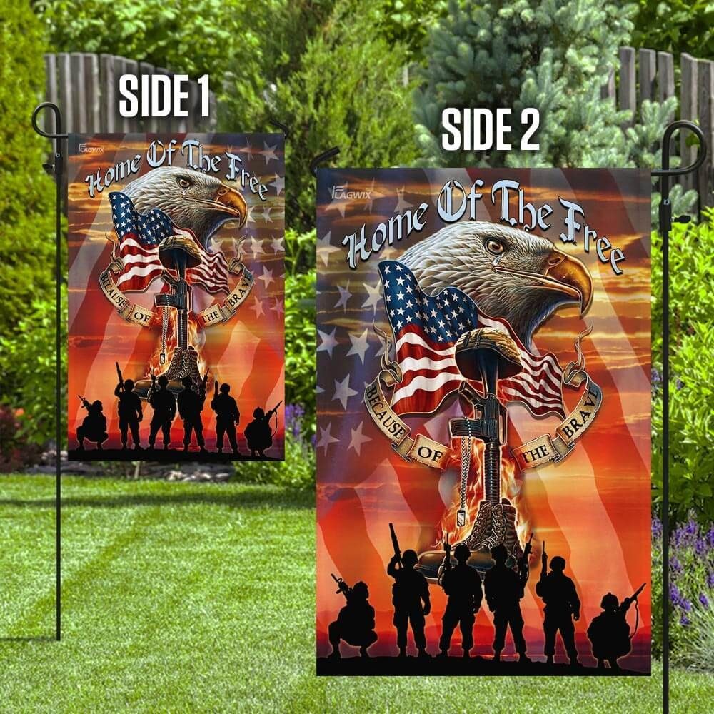 American Patriots. Home Of The Free Because Of The Brave Eagle Flag - Image 8