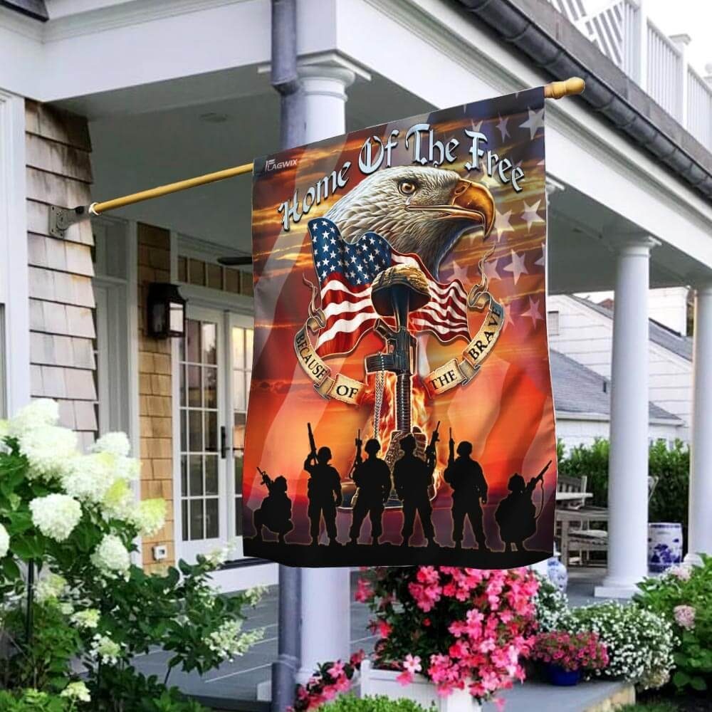 American Patriots. Home Of The Free Because Of The Brave Eagle Flag - Image 2