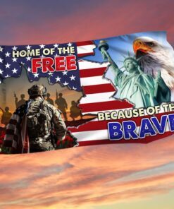 American Soldiers Grommet Flag Home Of The Free Because Of The Brave DDH2976GF