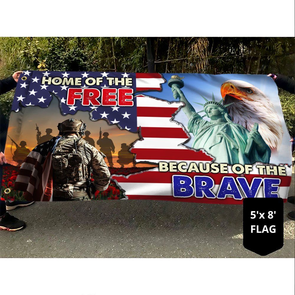American Soldiers Grommet Flag Home Of The Free Because Of The Brave DDH2976GF - Image 3