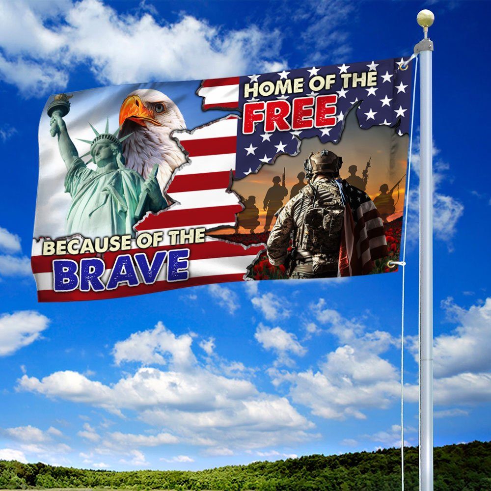 American Soldiers Grommet Flag Home Of The Free Because Of The Brave DDH2976GF - Image 2