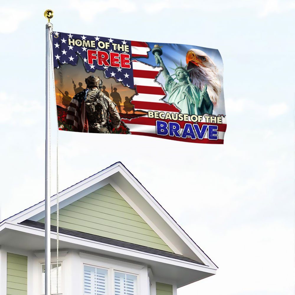 American Soldiers Grommet Flag Home Of The Free Because Of The Brave DDH2976GF - Image 4