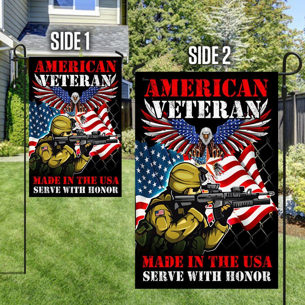 American Veteran Memorial Made In The USA Serve With Honor Flag MLN1090F - Image 4