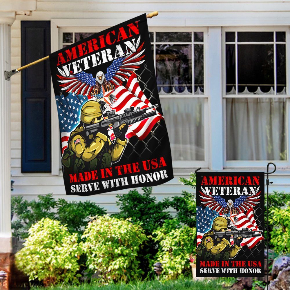 American Veteran Memorial Made In The USA Serve With Honor Flag MLN1090F - Image 5