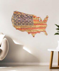 American We The People Hanging Metal Sign Map NNT121MS