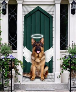 Angel German Shepherd Dog Door Cover