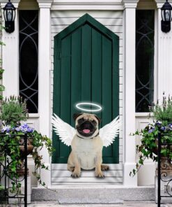 Angel Pug Dog Door Cover
