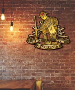 anzac day. australian rising sun. lest we forget hanging metal sign poppy road ntb564msv1 2049