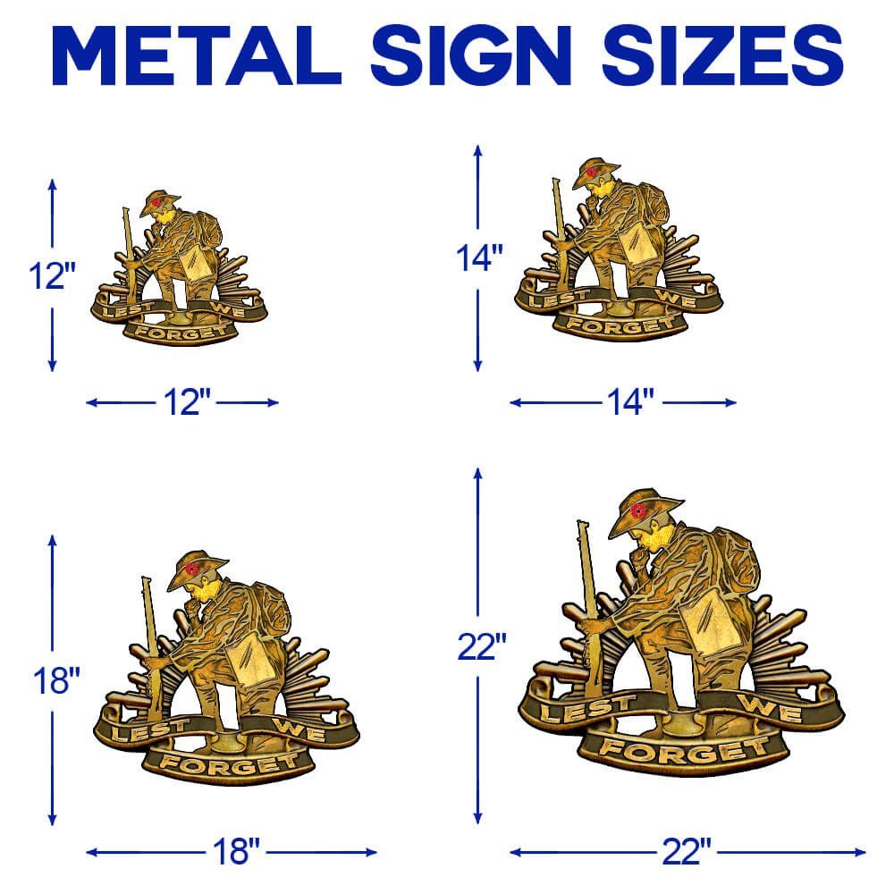 Anzac Day. Australian Rising Sun. Lest We Forget Hanging Metal Sign Poppy Road NTB564MSv1 - Image 6