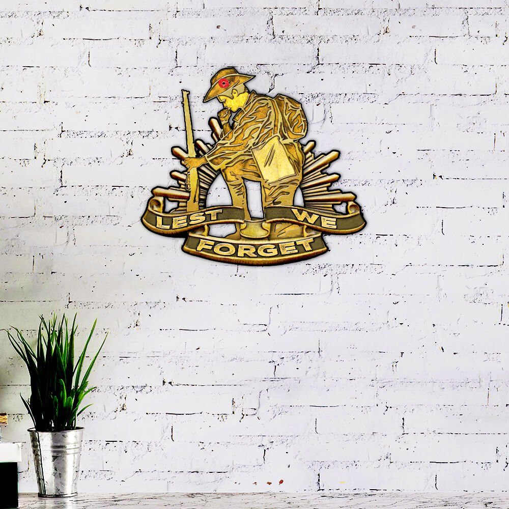 Anzac Day. Australian Rising Sun. Lest We Forget Hanging Metal Sign Poppy Road NTB564MSv1 - Image 2