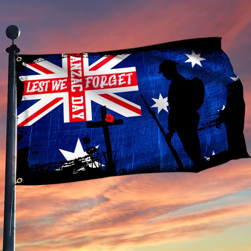 Anzac Day. Lest We Forget. 25 April Grommet Flag NNT444GF