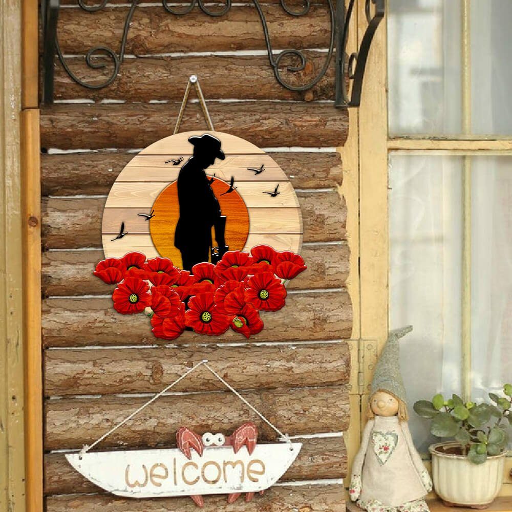 Anzac Day. Lest We Forget. Poppy Flower Custom Wooden Sign NNT450WD - Image 5