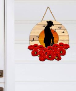anzac day. lest we forget. poppy flower custom wooden sign nnt450wd 5859