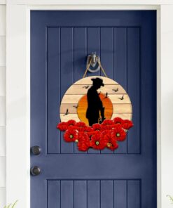 anzac day. lest we forget. poppy flower custom wooden sign nnt450wd 6560