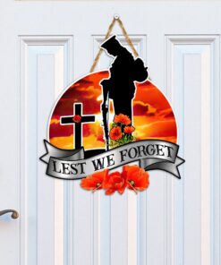 Anzac Day. Lest We Forget Custom Wooden Sign Remembrance NTB203WD