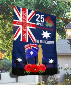Anzac Day Australia Flag Lest We Forget 25 April We Will Remember LNH050F