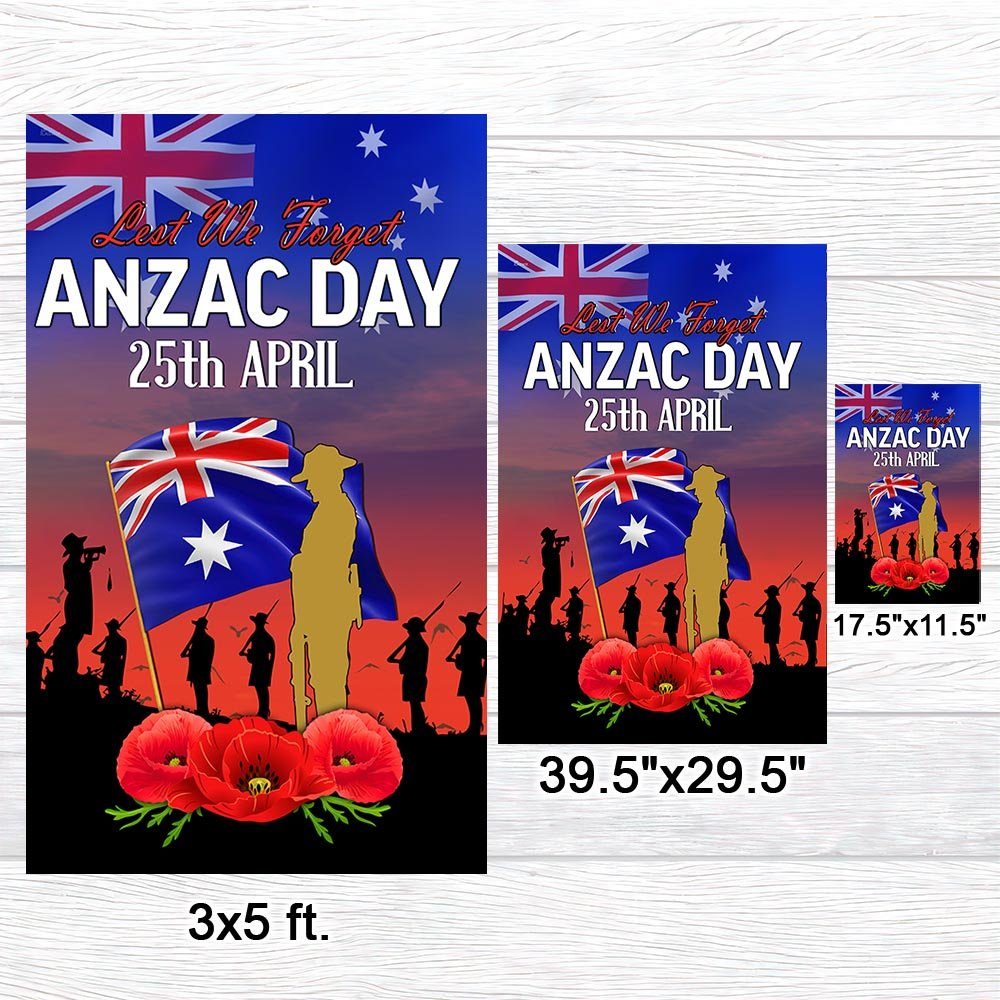 Anzac Day Australia Lest We Forget 25 April Australian Flag MLN1188F - Image 7