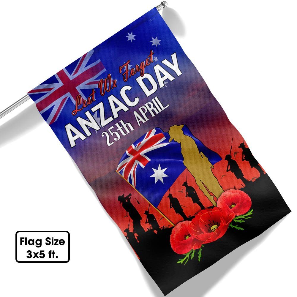 Anzac Day Australia Lest We Forget 25 April Australian Flag MLN1188F - Image 6