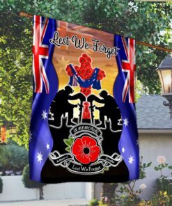 Anzac Day Australia Veteran Poppy Flag Lest We Forget MLH2290F