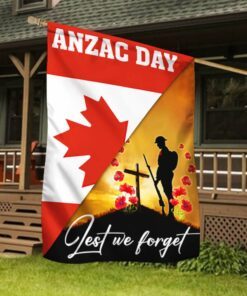 anzac day canada lest we forget canadian flag mln1147f 2879