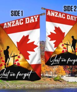anzac day canada lest we forget canadian flag mln1147f 7206