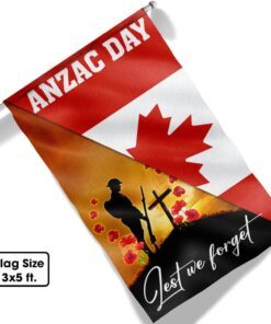 anzac day canada lest we forget canadian flag mln1147f 8000