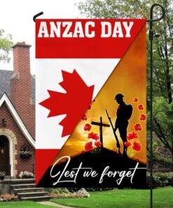 anzac day canada lest we forget canadian flag mln1147f 8247