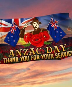Anzac Day Flag New Zealand Grommet Flag Thank You For Your Service QTR07GF