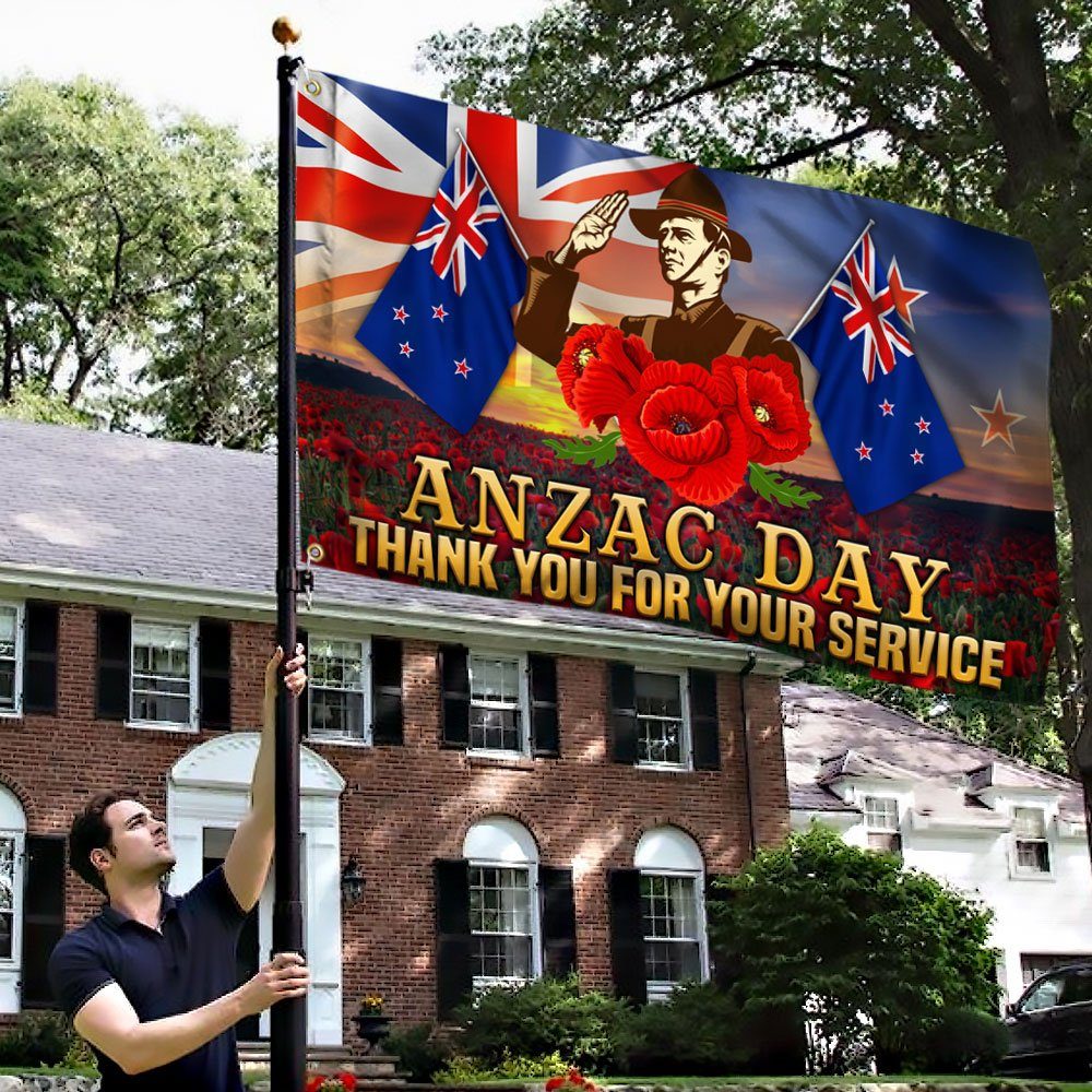 Anzac Day Flag New Zealand Grommet Flag Thank You For Your Service QTR07GF - Image 3
