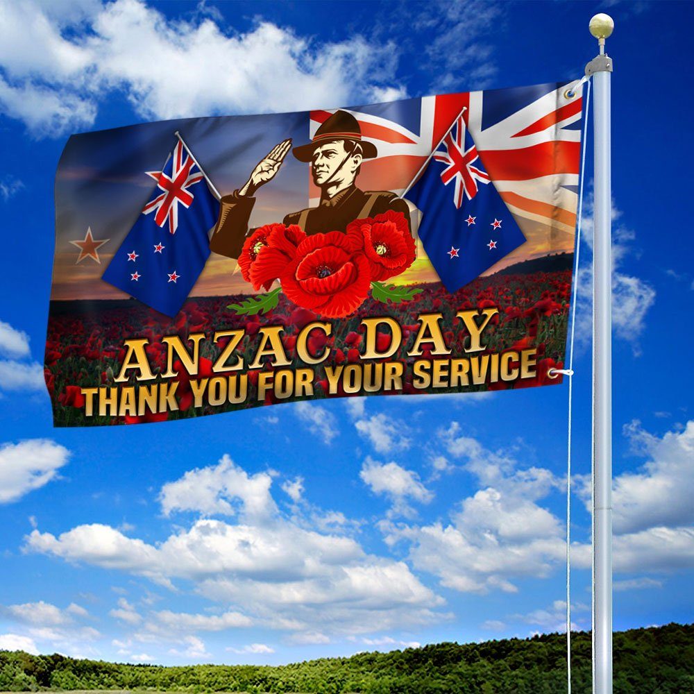Anzac Day Flag New Zealand Grommet Flag Thank You For Your Service QTR07GF - Image 2