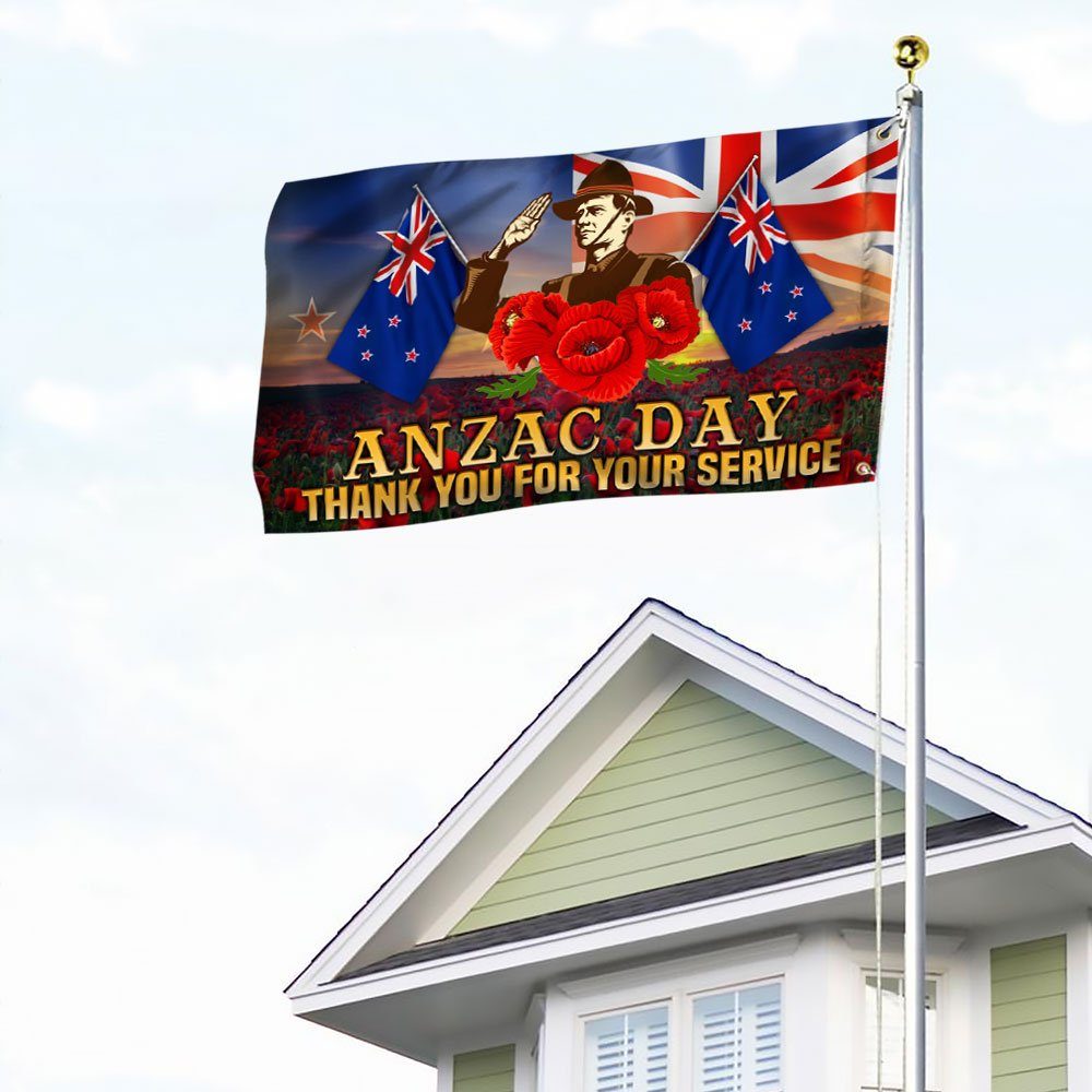 Anzac Day Flag New Zealand Grommet Flag Thank You For Your Service QTR07GF - Image 4
