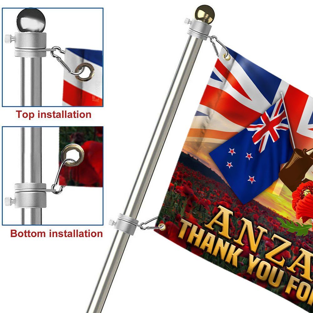 Anzac Day Flag New Zealand Grommet Flag Thank You For Your Service QTR07GF - Image 6