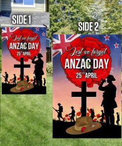 anzac day flag new zealand lest we forget 25th april tqn1033f 4623