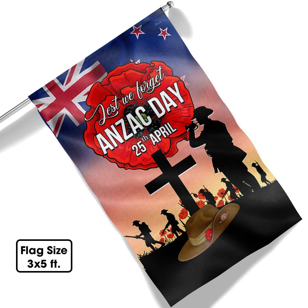 ANZAC Day Flag New Zealand Lest We Forget 25th April TQN1033F - Image 6