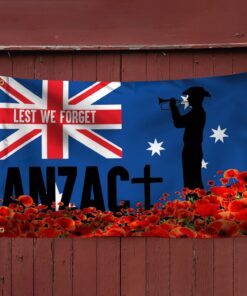 anzac day grommet flag lest we forget ttv565gf 2382
