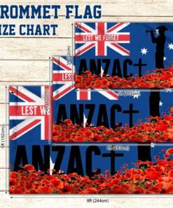 anzac day grommet flag lest we forget ttv565gf 5502