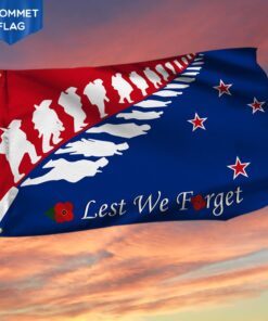 Anzac Day Grommet Flag New Zealand Lest We Forget LHA1748GF