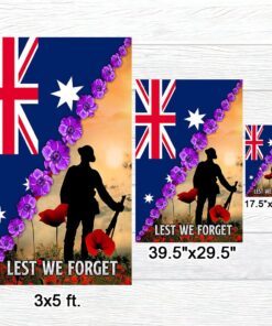 anzac day lest we forget purple poppy australia veteran flag mln925f 1637