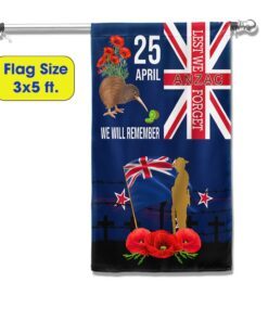 anzac day new zealand flag lest we forget 25 april we will remember flag mln1217f 1969