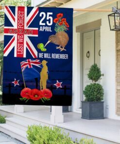 anzac day new zealand flag lest we forget 25 april we will remember flag mln1217f 2810