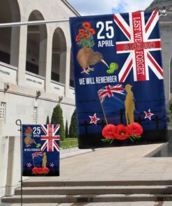 anzac day new zealand flag lest we forget 25 april we will remember flag mln1217f 4140