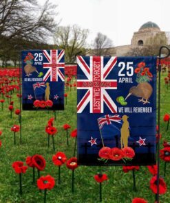 anzac day new zealand flag lest we forget 25 april we will remember flag mln1217f 6840